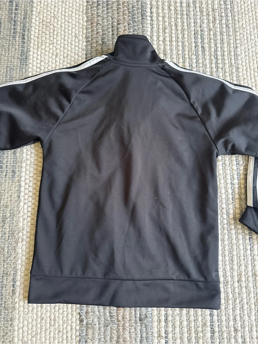 adidas Black Track Jacket and Pants with White Stripes
